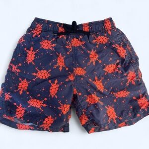 Vilebrequin red and blue turtle print swim trunks
